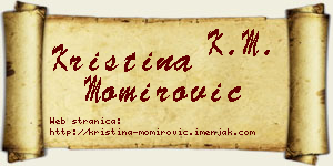 Kristina Momirović vizit kartica